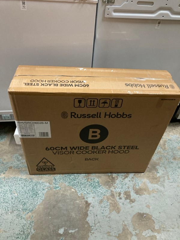 Lot 175  
            Nottingham SR2 - Collection Only 

                
RUSSELL HOBBS 60CM WIDE VISOR COOKER HOOD MODEL NO: RHVSRCH602B (COLLECTION ONLY)