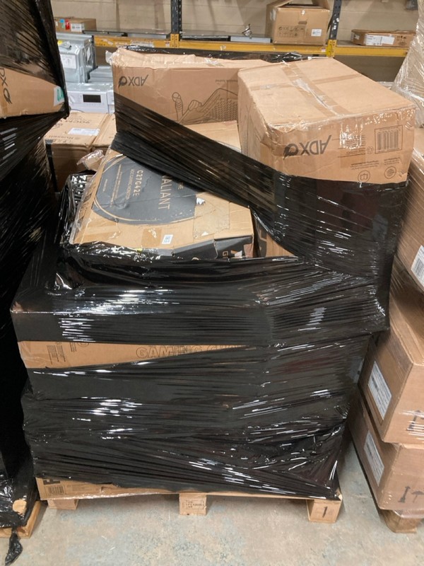 Lot 184  
            Nottingham SR2 - Collection Only 

                
PALLET OF ITEMS INC ADX ERGO Y GAMING CHAIR (COLLECTION ONLY)