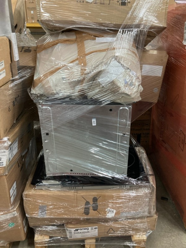 Lot 186  
            Nottingham SR2 - Collection Only 

                
PALLET OF APPLIANCES (SMASHED,SALVAGE,REPAIRS) (COLLECTION ONLY)