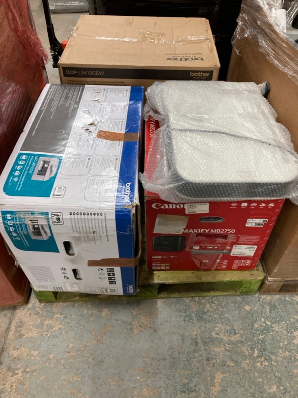 Lot 205  
            Nottingham SR2 - Collection Only 

                
PALLET OF PRINTERS INC BROTHER MULTIFUNCTION COLOUR A3 WIRELESS INKJET PRINTER (C...