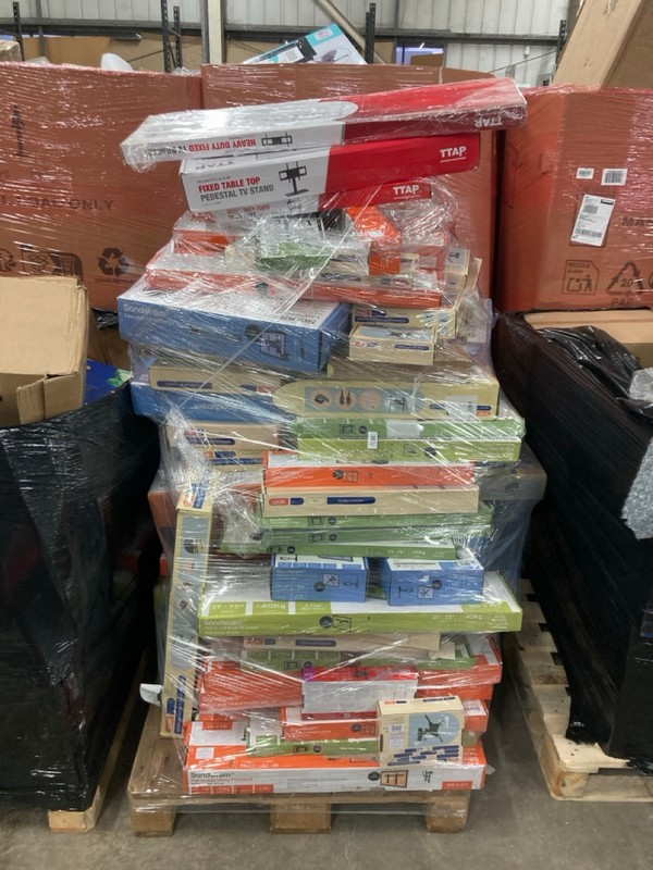 Lot 221  
            Nottingham SR2 - Collection Only 

                
PALLET OF TV MOUNTS INC FIXED TABLE TOP PEDESTAL TV STAND  (COLLECTION ONLY)