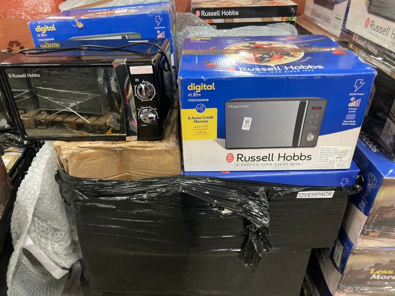 Lot 223  
            Nottingham SR2 - Collection Only 

                
PALLET OF MICROWAVES INC ABODE 20 LITRE MICROWAVE  (COLLECTION ONLY)