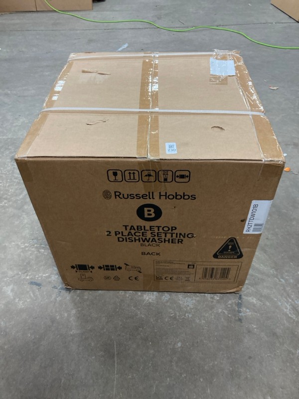 Lot 230  
            Nottingham SR2 - Collection Only 

                
RUSSELL HOBBS TABLE TOP 2 PLACE SETTING DISHWASHER MODEL NO: RH2TTDW101B (COLLECT...