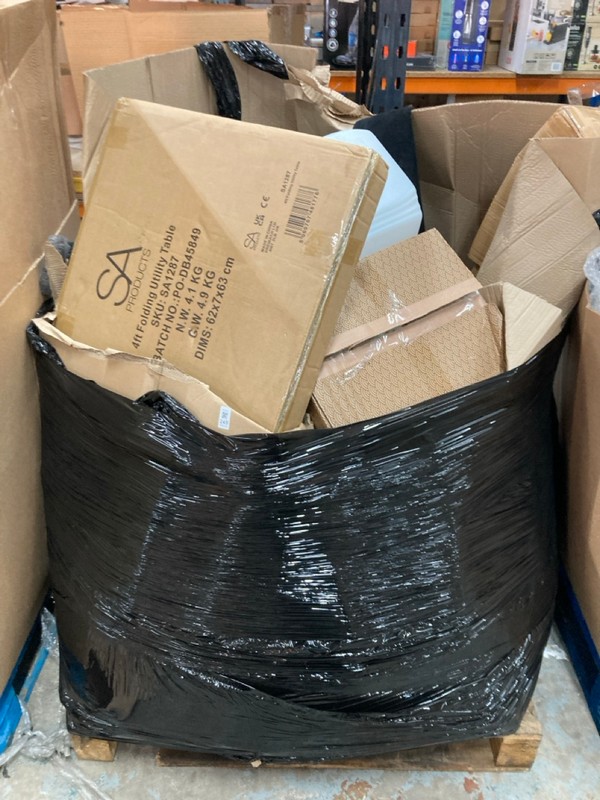 Lot 249  
            Nottingham SR2 - Collection Only 

                
PALLET OF ITEMS INC BAMBO TOILET PAPER & 4FT FOLDING TABLE  (COLLECTION ONLY)