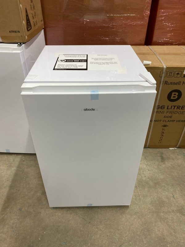 Lot 79  
            Nottingham SR2 - Delivery or Collection 

                
ABODE 50CM UNDERCOUNTER LARDER FRIDGE MODEL NO: A85UCLF504E1W