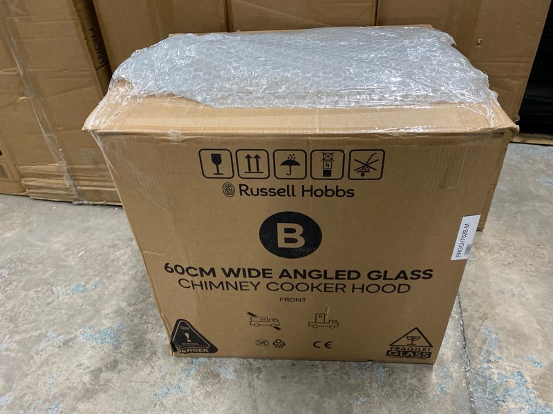 Lot 96  
            Nottingham SR2 - Collection Only 

                
RUSSELL HOBBS 60CM ANGLED WIDE ANGLED GLASS CHIMNEY COOKER HOOD MODEL NO: RHGCH70...