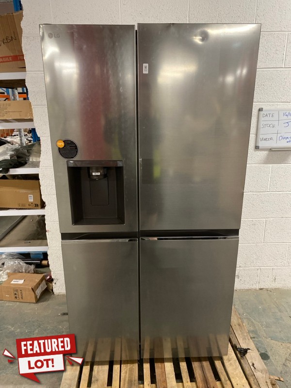 Lot 122  
            Nottingham SR3 - Delivery or Collection 

                
LG AMERICAN STYLE FRIDGE FREEZER MODEL NO: GSLD80PZRD ORIGINAL RRP: £1399