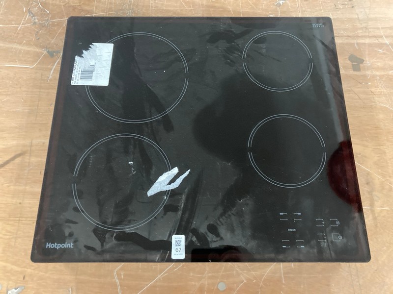 Lot 67  
            Nottingham SR3 - Delivery or Collection 

                
HOTPOINT ELECTRIC CERAMIC HOB MODEL NO:HR651CH