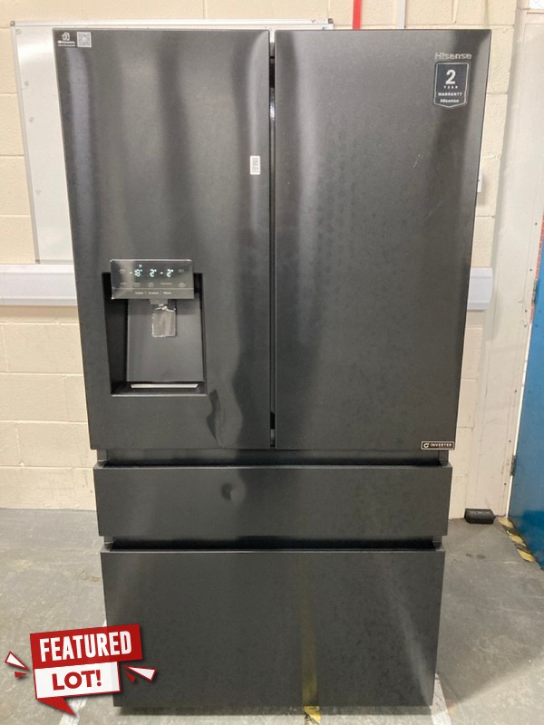 Lot 124  
            Nottingham SR6 - Delivery Or Collection 

                
HISENSE PUREFLAT SMART FRIDGE FREEZER MODEL: RF728N4SBFE ORIGINAL RRP: £1,549.00