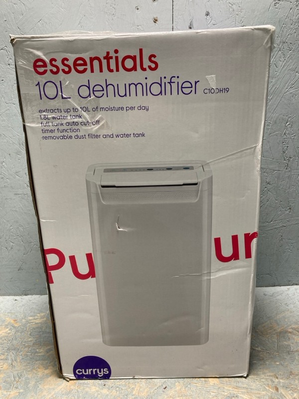 Lot 13  
            Nottingham SR6 - Delivery Or Collection 

                
ESSENTIALS 10L DEHUMIDIFIER ORIGINAL RRP: £102.00