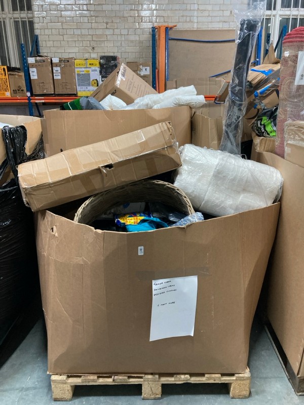 Lot 176  
            Nottingham SR6 - Delivery Or Collection 

                
PALLET OF ITEMS TO INC GAMING CHAIR, DESIGNER CLOTHING AND HOUSEHOLD ITEMS (ALL I...