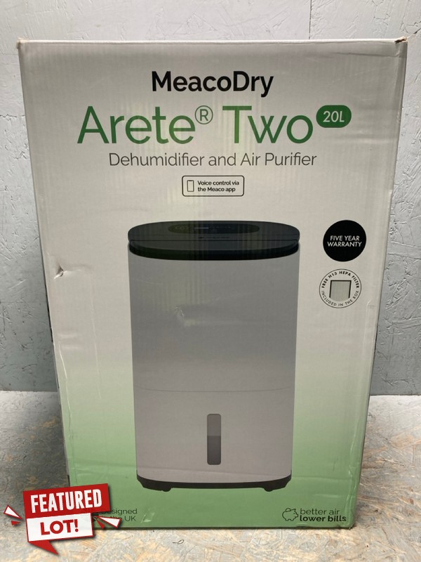 Lot 2  
            Nottingham SR6 - Delivery Or Collection 

                
MEACODRY ARETE TWO 20L DEHUMIDIFIER AND AIR PURIFIER ORIGINAL RRP: £299.99