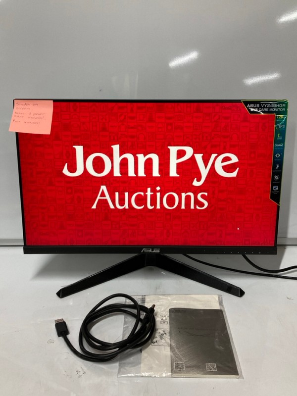 Lot 40  
            Nottingham SR6 - Delivery Or Collection 

                
ASUS 24" MONITOR MODEL: VY249HGR (WITH POWER CABLE, STAND AND BOX) (SCRATCH ON SC...