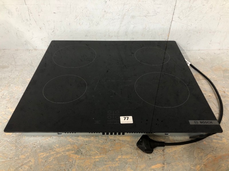 Lot 77  
            Nottingham SR6 - Delivery Or Collection 

                
BOSCH ELECTRIC INDUCTION HOB MODEL: PUG61RAA5B ORIGINAL RRP: £329.00