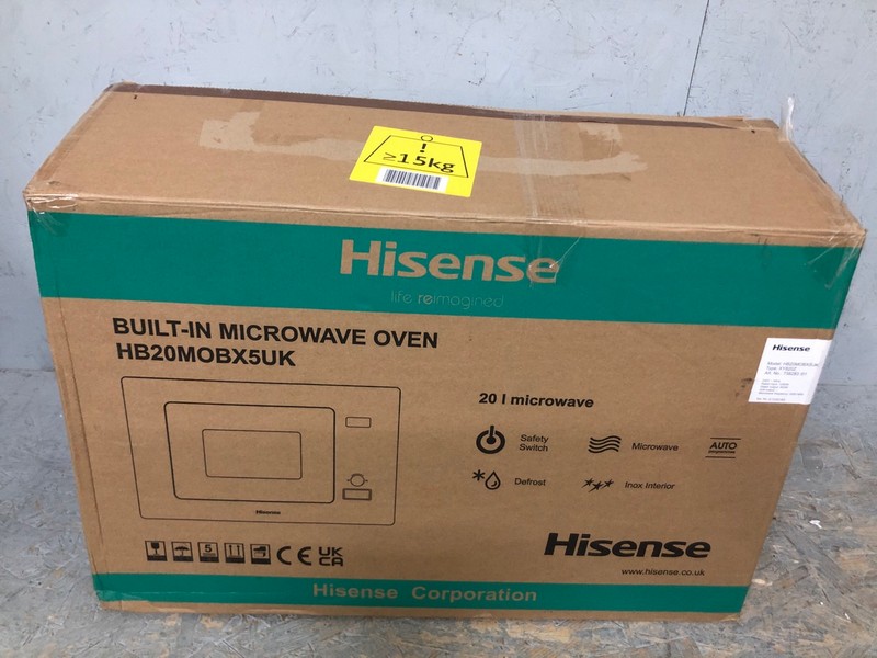 Lot 82  
            Nottingham SR6 - Delivery Or Collection 

                
HISENSE BUILT-IN MICROWAVE MODEL: HB20MOBX5UK ORIGINAL RRP: £179.00