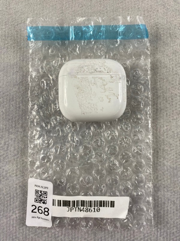 Lot 268  
            Nottingham Prem - Delivery Only 

                
APPLE AIRPODS 4 EARPHONES: MODEL NO A3050 A3053 A3058  [JPTN48610]