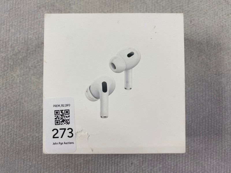 Lot 273  
            Nottingham Prem - Delivery Only 

                
APPLE AIRPODS PRO EARPHONES: MODEL NO A3048, A3047, A2968 (WITH BOX)  [JPTN48490]