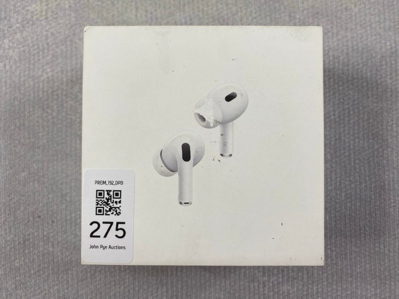 Lot 275  
            Nottingham Prem - Delivery Only 

                
APPLE AIRPODS PRO EARPHONES: MODEL NO A3048, A3047, A2968 (WITH BOX)  [JPTN48489]