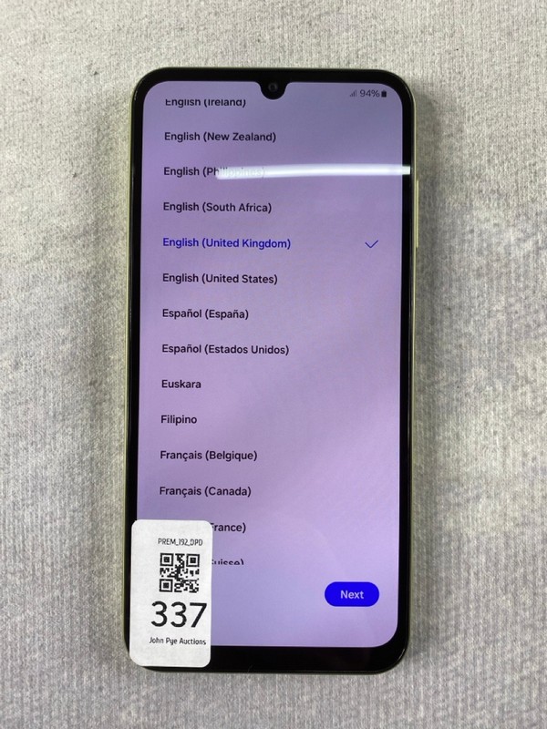 Lot 337  
            Nottingham Prem - Delivery Only 

                
SAMSUNG GALAXY A25 128GB SMARTPHONE IN YELLOW: MODEL NO SM-A256B/DSN  [JPTN48587]