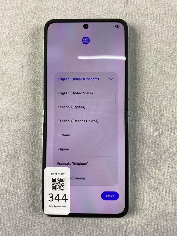 Lot 344  
            Nottingham Prem - Delivery Only 

                
SAMSUNG GALAXY Z FLIP6 512GB SMARTPHONE IN MINT GREEN: MODEL NO SM-F741B  [JPTN48...