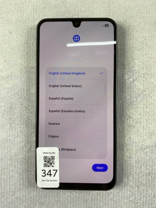 Lot 347  
            Nottingham Prem - Delivery Only 

                
SAMSUNG GALAXY A26 256GB SMARTPHONE IN BLACK: MODEL NO SM-A266B/DSS  [JPTN48579]