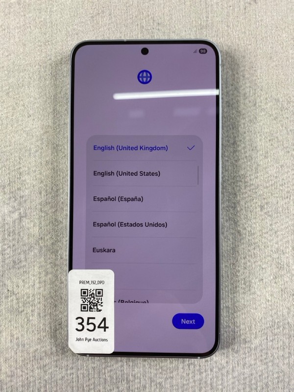 Lot 354  
            Nottingham Prem - Delivery Only 

                
SAMSUNG GALAXY S24 128GB SMARTPHONE IN VIOLET: MODEL NO SM-S921B/DS UD  [JPTN48585]