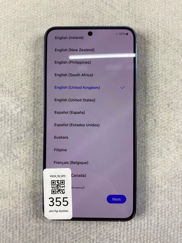 Lot 355  
            Nottingham Prem - Delivery Only 

                
SAMSUNG GALAXY S25 256GB SMARTPHONE IN ICEBLUE: MODEL NO SM-S931B/DS  [JPTN48582]