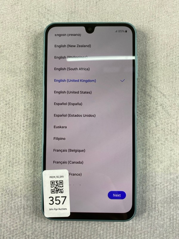 Lot 357  
            Nottingham Prem - Delivery Only 

                
SAMSUNG GALAXY A16 128GB SMARTPHONE IN LIGHT GREEN: MODEL NO SM-A166B/DS  [JPTN48...