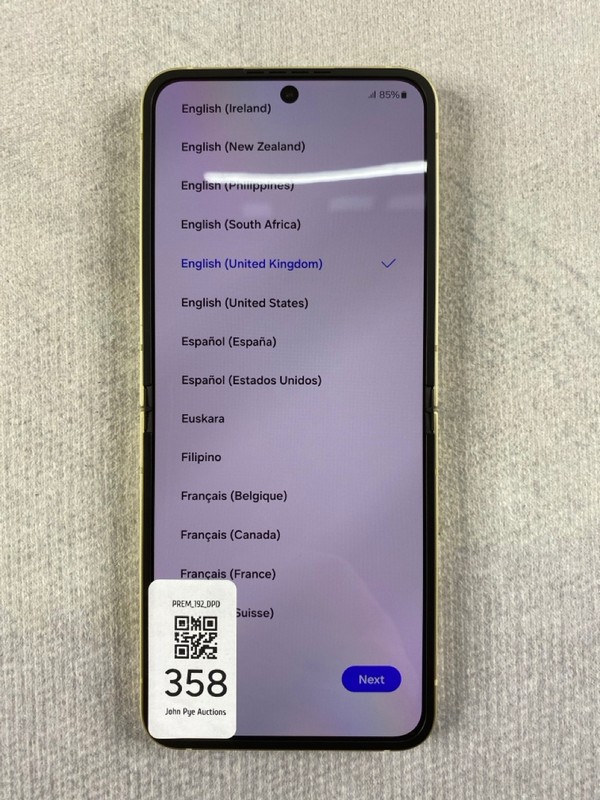 Lot 358  
            Nottingham Prem - Delivery Only 

                
SAMSUNG GALAXY Z FLIP6 256GB SMARTPHONE IN YELLOW: MODEL NO SM-F741B  [JPTN48602]