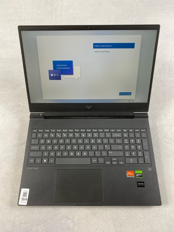 Lot 364  
            Nottingham Prem - Delivery Only 

                
HP VICTUS 16-S0XXX 1TB LAPTOP. (WITH BOX & AC CHARGER). AMD RYZEN 5, 16GB RAM,   ...