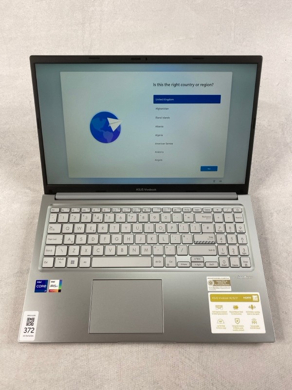 Lot 372  
            Nottingham Prem - Delivery Only 

                
ASUS VIVOBOOK 15 512GB LAPTOP: MODEL NO X1504Z (WITH AC CHARGER). INTEL CORE 17-1...