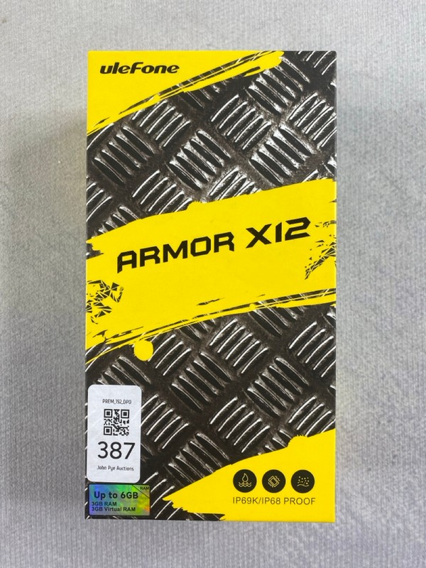 Lot 387  
            Nottingham Prem - Delivery Only 

                
ULEFONE ARMOR X12 32GB SMARTPHONE. (WITH BOX & ACCESSORIES)  [JPTN48533]