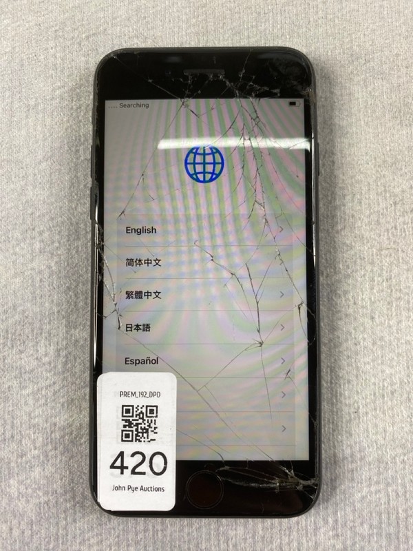 Lot 420  
            Nottingham Prem - Delivery Only 

                
APPLE IPHONE 7 32GB SMARTPHONE: MODEL NO A1778 (SMASHED GLASS) [JPTN48214]