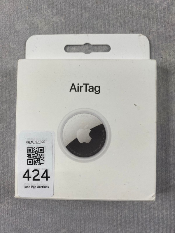 Lot 424  
            Nottingham Prem - Delivery Only 

                
APPLE AIRTAG TRACKING DEVICE: MODEL NO A2187 (WITH BOX)  [JPTN48344]