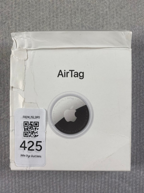 Lot 425  
            Nottingham Prem - Delivery Only 

                
APPLE AIRTAG TRACKING DEVICE: MODEL NO A2187 (WITH BOX)  [JPTN48349]