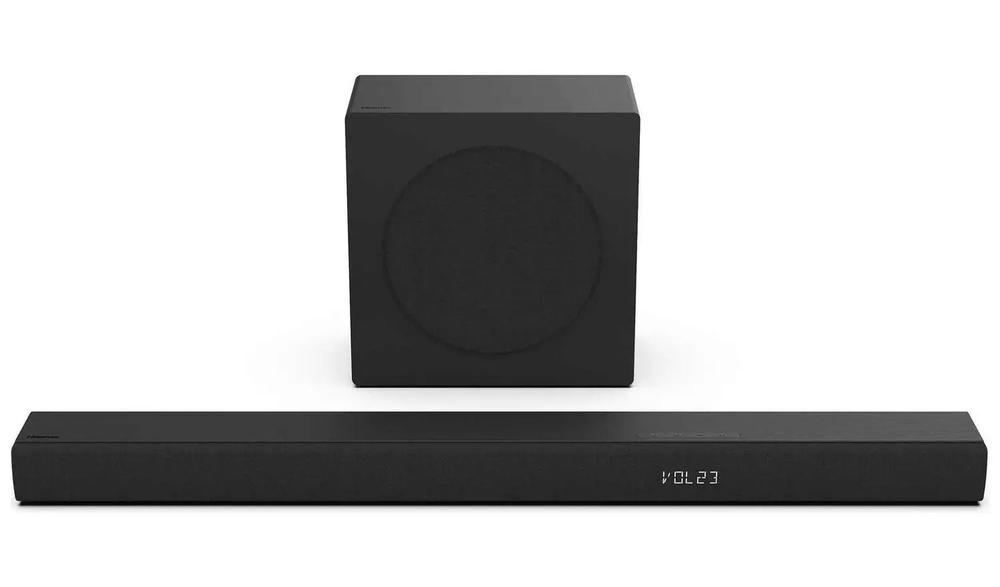 Lot 54  
            Birmingham Premium - Collection or Optional Delivery Available 

                
HISENSE 480W BLUETOOTH SOUNDBAR (ORIGINAL RRP - £249): MODEL NO HS3100 (POWER CAB...