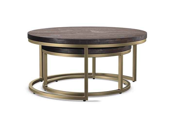 Lot 151  
            Marchington SR10 - Delivery or Collection 

                
OAK FURNITURELAND MADISON SOLID HARDWOOD AND METAL NESTING COFFEE TABLE - ORIGINA...