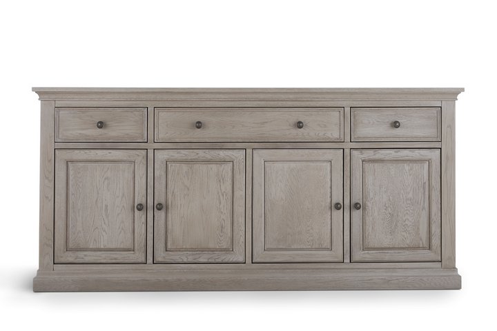 Lot 153  
            Marchington SR10 - Delivery or Collection 

                
OAK FURNITURELAND BURLEIGH LIGHT GREY EXTRA LARGE SIDEBOARD - SOLID HARDWOOD - OR...