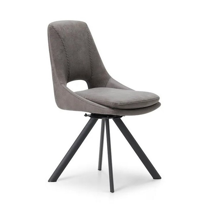 Lot 28  
            Marchington SR10 - Delivery or Collection 

                
OAK FURNITURELAND NICO SWIVEL DINING CHAIR IN DARK GREY WITH BLACK METAL LEGS - O...