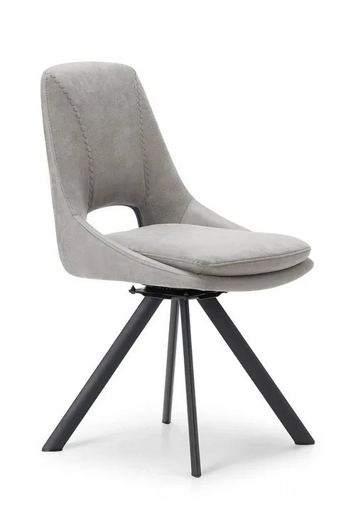 Lot 29  
            Marchington SR10 - Delivery or Collection 

                
OAK FURNITURELAND NICO SWIVEL DINING CHAIR IN LIGHT GREY WITH BLACK METAL LEGS - ...