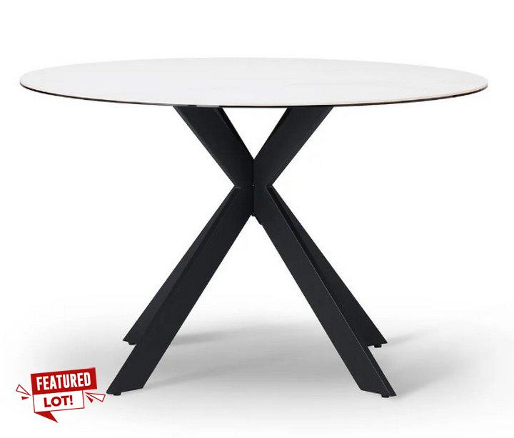 Lot 2  
            Marchington SR10 - Delivery or Collection 

                
OAK FURNITURELAND VENICE 4FT CERAMIC ROUND DINING TABLE IN MATT WHITE - ORIGINAL ...