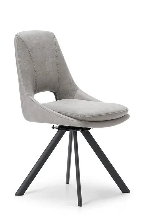 Lot 30  
            Marchington SR10 - Delivery or Collection 

                
OAK FURNITURELAND NICO SWIVEL DINING CHAIR IN LIGHT GREY WITH BLACK METAL LEGS - ...