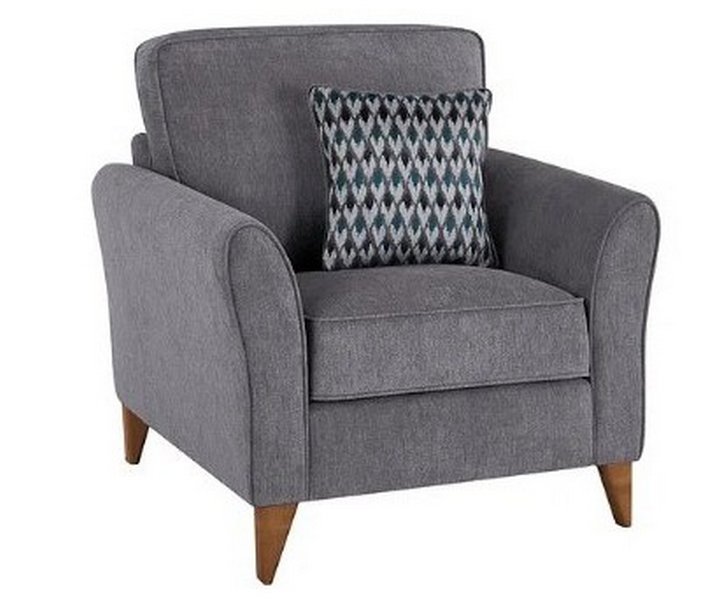 Lot 39  
            Marchington SR10 - Delivery or Collection 

                
OAK FURNITURELAND JASMINE ARMCHAIR IN ORKNEY FABRIC - GREY WITH NEWTON OCEAN SCAT...