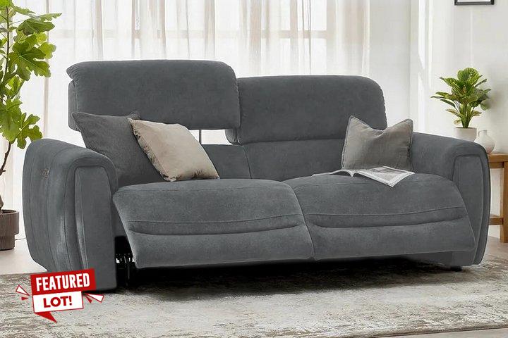 Lot 56  
            Marchington SR10 - Delivery or Collection 

                
OAK FURNITURELAND ARABELLA 3 SEATER POWER RECLINER SOFA WITH ADJUSTABLE POWER HEA...