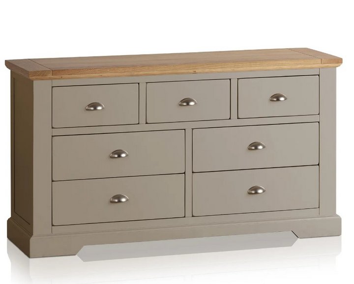 Lot 73  
            Marchington SR10 - Delivery or Collection 

                
OAK FURNITURELAND ST IVES NATURAL OAK AND LIGHT GREY PAINTED 3+4 DRAWER CHEST - O...