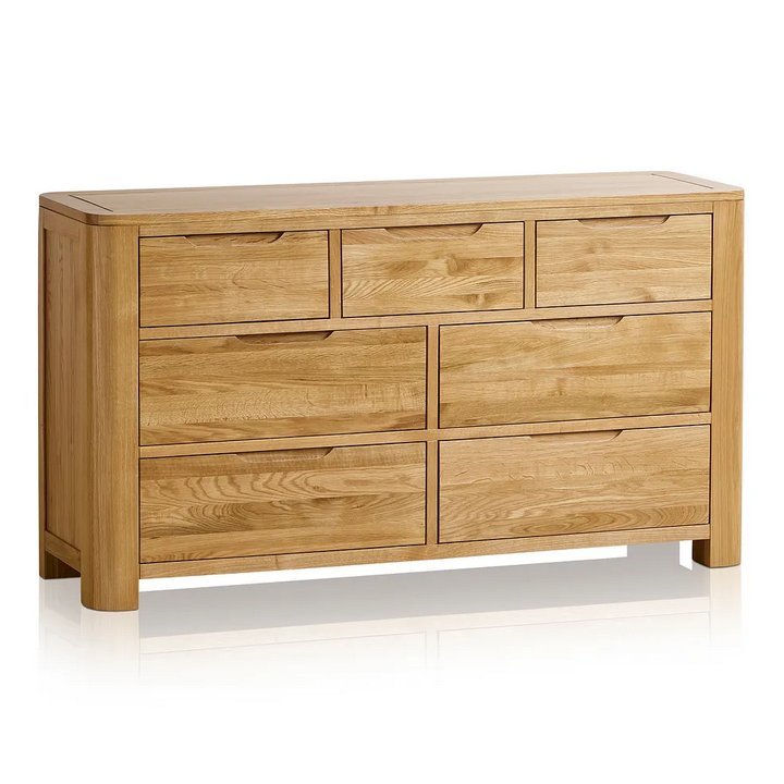Lot 76  
            Marchington SR10 - Delivery or Collection 

                
OAK FURNITURELAND ROMSEY NATURAL SOLID OAK 3+4 CHEST OF DRAWERS - ORIGINAL RRP £5...
