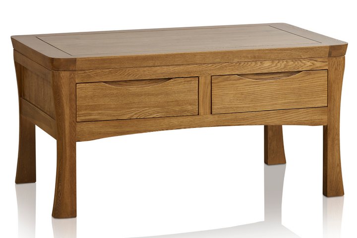 Lot 84  
            Marchington SR10 - Delivery or Collection 

                
OAK FURNITURELAND ORRICK RUSTIC SOLID OAK 4 DRAWER STORAGE COFFEE TABLE - ORIGINA...