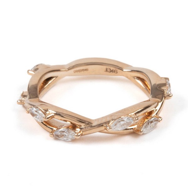 Lot 28  
            Nottingham Luxury Room - Delivery Only 

                
9ct Rose Gold 0.52ct Laboratory Grown Diamond Eight Stone Two Row Band Ring, Size...