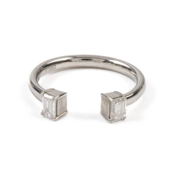 Lot 41  
            Nottingham Luxury Room - Delivery Only 

                
Platinum 950 0.42ct Laboratory Grown Two Diamond Open Ring, Size K½, 3.5g