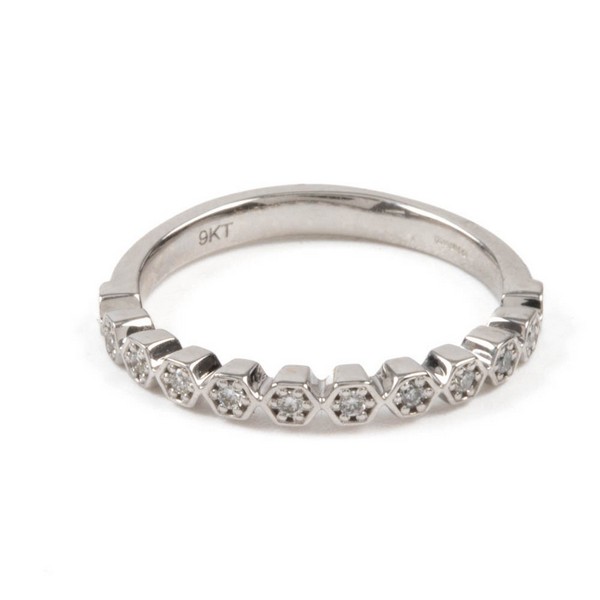 Lot 49  
            Nottingham Luxury Room - Delivery Only 

                
9ct White Gold 0.12ct Laboratory Grown Diamond Half Eternity Ring, Size N, 2.3g
